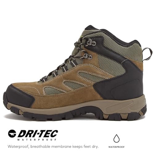 HI-TEC Yosemite WP Mid Waterproof Hiking Boots for Men, Lightweight Breathable Outdoor Trekking Shoes