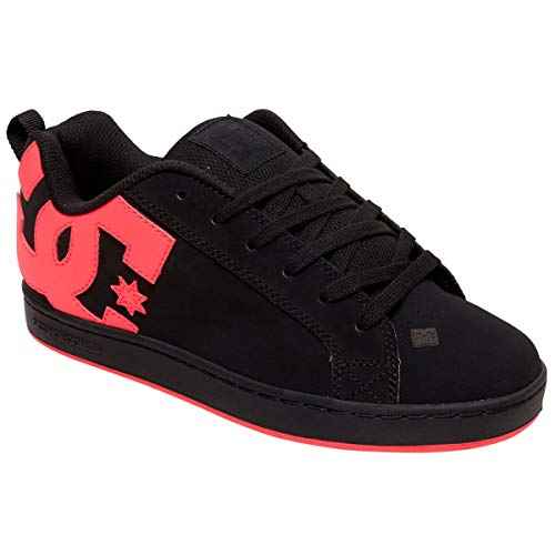 DC womens Court Graffik Skate Shoe, Black/Hot Pink, 9 US