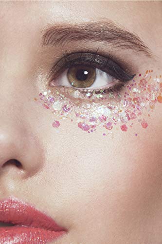 Iridescent Face & Body Glitter - Chunky Glitter - Uses Include: Holidays, Cheerleading, Festival, Rave, Hair, Makeup, Fac...