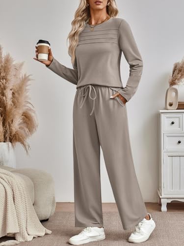 AUTOMET Sweatsuits Women 2 Piece Outfit Fall Airport Lounge Sweat Sets With Wide Leg Pants Track Fashion Suits 2025