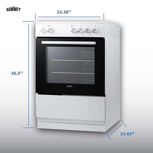 Summit 24” Electric Smooth Top Range, Large 2.44 cu.ft. oven. ADA Compliant, White- REXT24W