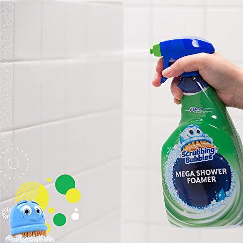 Scrubbing Bubbles Mega Bathroom and Shower Cleaner Spray, Foaming Action Removes Limescale and Soap Scum, Rainshower Scen...
