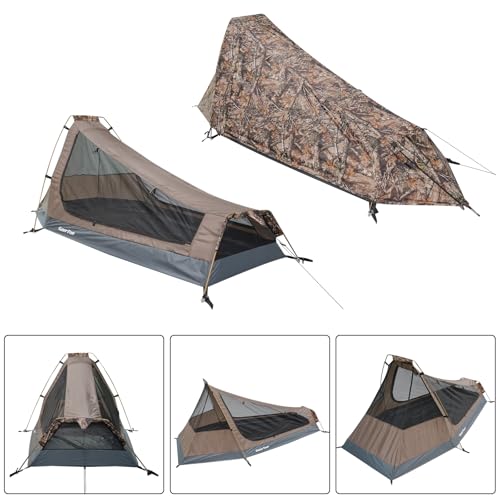 GEERTOP Ultralight Bivy Tent for 1 Person 3 Season Waterproof Single Person Backpacking Tent for Camping Hiking Backpack T...