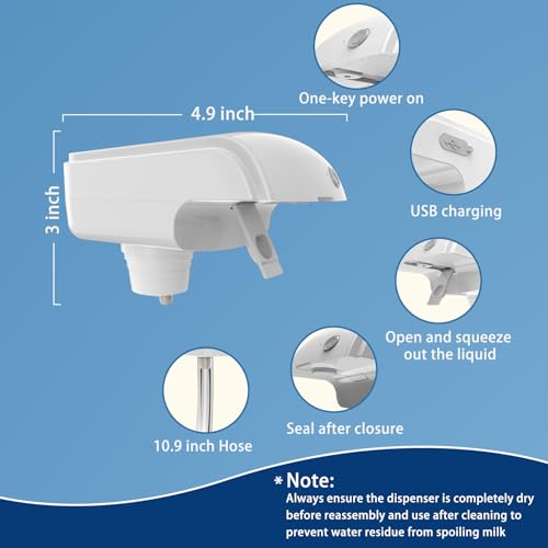 Automatic Drink Dispenser Hands-Free Beverage Milk Dispenser for Fridge Gallon USB Rechargeable Spill-Proof Design for Hom...