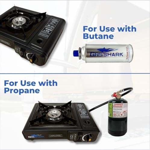 Dual Fuel Propane or Butane Portable Stove | 12,000 BTUs | Camping Stove | Outdoor Cooking and Emergency Kit | Propane Hos...