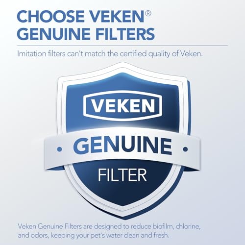 Veken Cat Water Fountain Filters, 8 Pack Replacement Filters & 8 Pack Replacement Pre-Filter Sponges Set for 50oz, 84oz, 9...