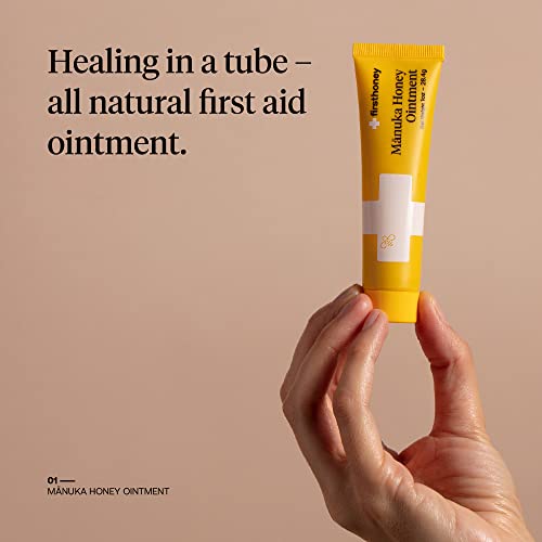 First Honey Wound Healing Ointment [ 1oz - 28.4g ] | 100% Active Leptospermum | Fast Relief & Skin Repair | Manuka Honey f...