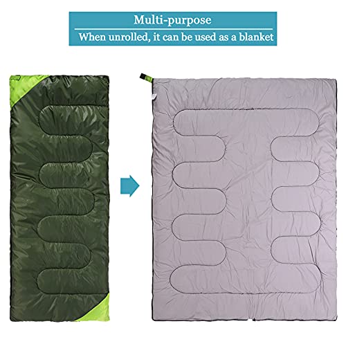 Camping Sleeping Bag for Adults Boys and Girls,Cold and Warm Weather-Summer, Spring, Fall, Lightweight, Waterproof Compact...