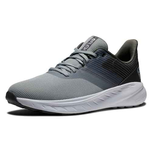 FootJoy Men's FJ Flex Previous Season Style Golf Shoe, Grey/Charcoal, 7.5