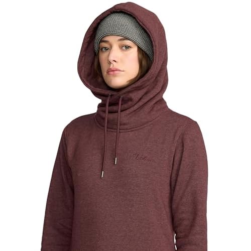Volcom Women's Tower Long Fit Sweatshirt ? Drawstring Hood Ribbed Cuffs & Hem