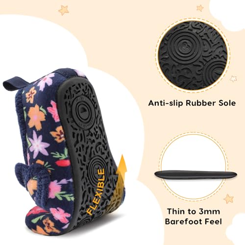 LeIsfIt Toddler Slippers Boys Girls House Shoes Soft Warm Kids House Slippers Slip on Cozy Bedroom Sock Shoes Non-slip Ind...