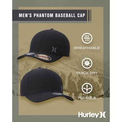 Hurley Men's Baseball Cap - Sweat-Wicking Fitted Baseball Hats for Men (S-XL)