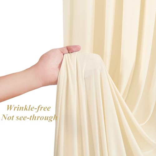 10x10ft Champagne Backdrop Curtains with Lights Wrinkle Free Fabric Backdrop Curtain for Wedding Birthday Party Baby Showe...