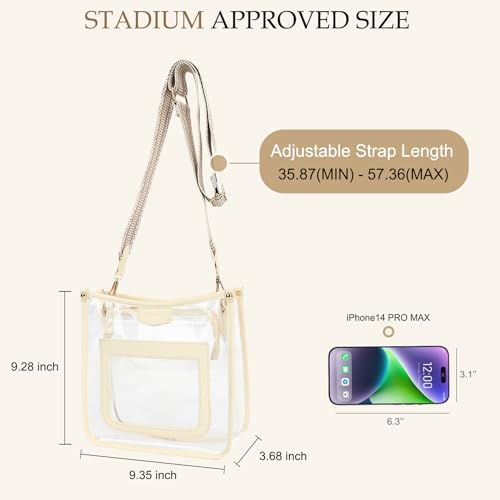 Clear Bag for Stadium Events Clear Stadium Bags for Women Crossbody Plastic Purse Clear Tote Bag for Concerts