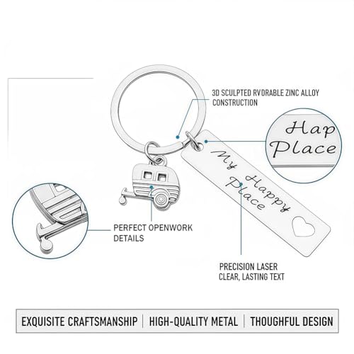 Motorhome Keyring Pendant Shitter's Full Camping Keychain Camper Lover Holiday Merry Christmas Graduation Gift for Women Men