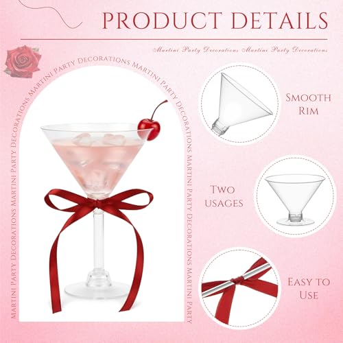 Maxdot 30 Set A Tini Bit Older Birthday Party Supplies 5 oz Espresso Martini Glasses Plastic Mini Champagne Tower with Bow...