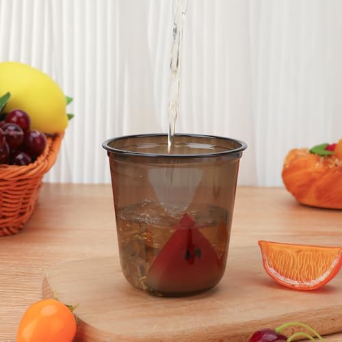 Xuelimei 50pcs 12oz Disposable Stemless Glasses,PET Disposable Drinking Cups,Cold Party Clear Plastic Wine Glasses for Par...