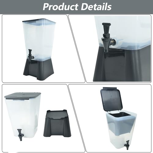 CLIVIA 5 Gallon Drink Beverage Dispenser, Commercial Juice Dispenser For Parties 19L Water Dispenser With Spigot Black Bas...