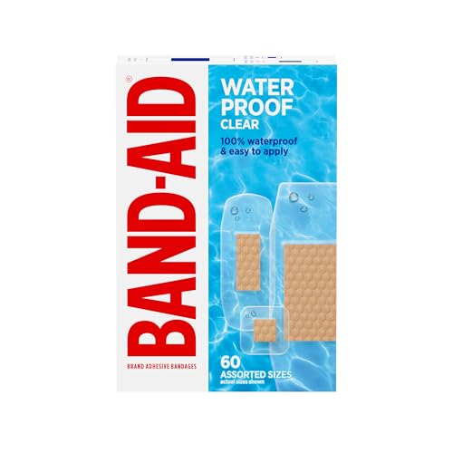 BAND-AID Brand Clear Waterproof Adhesive Bandages, Sterile First-Aid for Minor Wounds, Cuts & Scrapes, Clear Bandages with...