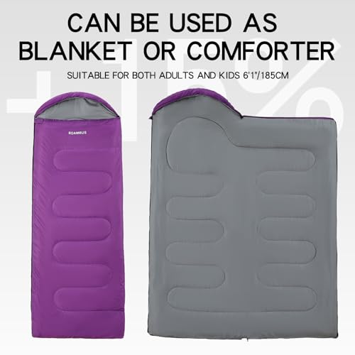 ROAMRUS 3 Seasons Sleeping Bags for Adults, Portable, Waterproof, Lightweight,with Storage Sack for Outdoor & Indoor, Hiki...