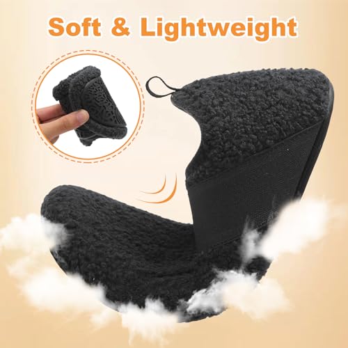 Besroad House Slippers for Women Men Comfy Barefoot Slippers Sock Furry Slip On House Shoes with Soft Rubber Sole for Bedr...
