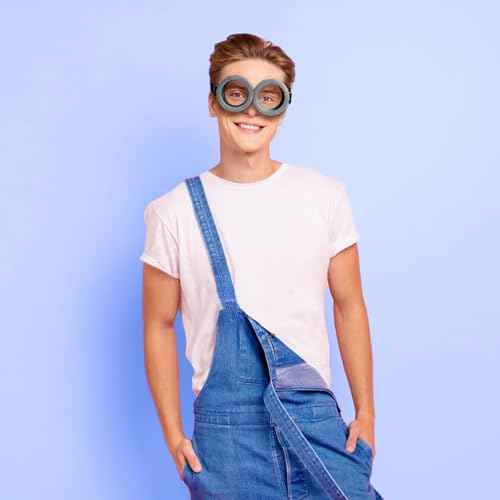 2Pcs Steampunk Goggles Round Glasses Costume Accessories Halloween Cosplay Party Set