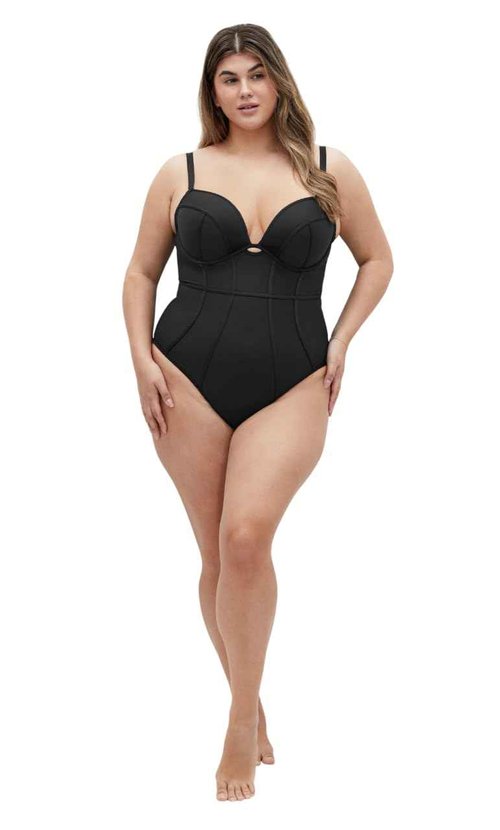 City Chic Women 1 Piece-Grenada Underwire, Black, 16