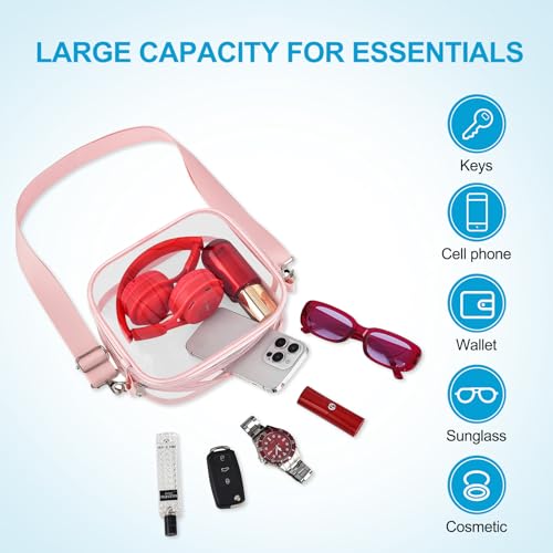 Slumou Clear Bag for Stadium Events, Mini Small Clear Purse Shoulder Bag for Men &Women Sports Concerts Events Festivals