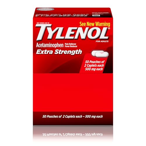 Tylenol Extra Strength Acetaminophen Caplets, 500 mg, Pain Relief & Fever Reducer for Headache, Backache, Toothache, Menst...