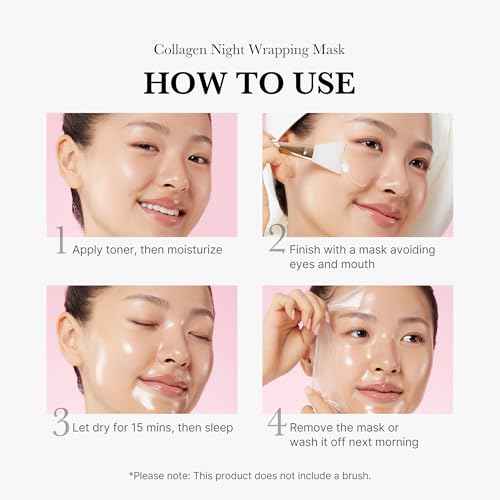 medicube Collagen Overnight Wrapping Peel Off Facial Mask Pack - Elasticity & Hydration Care, Reduces Sagging & Dullness - Hydrolyzed Collagen For Glowing Skin - Korean Skin Care, 2.53 fl.oz