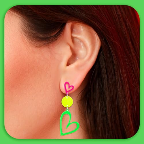 ZhouBoat 80s Fancy Dress Costume Accessories, Vibrant Neon Outfits for Party Halloween Theme Costumes Cosplay