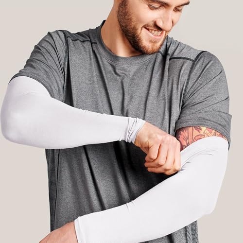 Two packs UV Sun Protection Arm Sleeves, Compression Cooling Sleeves for Men and Women, Ideal for Golf, Outdoor Sports.