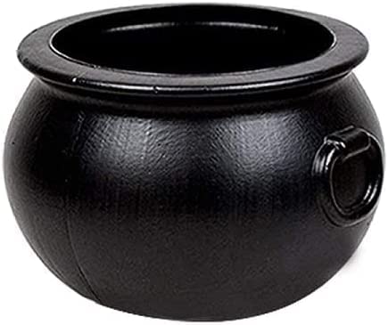 PMU 16 Inch Black Cauldron Kettle, Halloween Witch Plastic Kettle, Party Decorations Indoor & Outdoor, Favor Decoration (1/Pkg) Pkg/1
