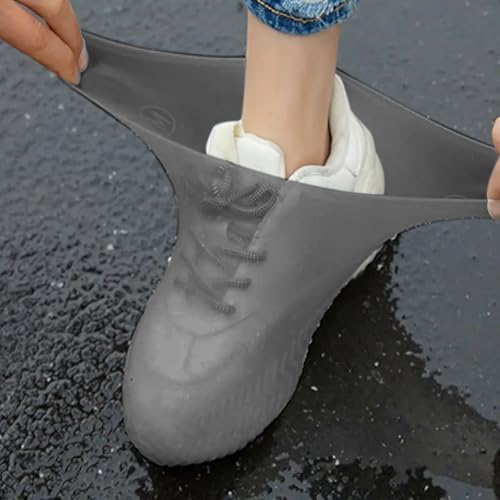 2Pairs Latex Rain Boots, Waterproof Shoe Covers, Reusable for Outdoor Rain Protection - BLACK