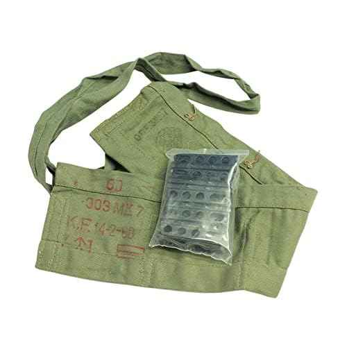 Stripper Clips, 5 rd, Enfield 303 SMLE - Original Australian Army Issue - 10 Pack Complete with Original Cotton 50rd Bandolier - New Old Stock Condition