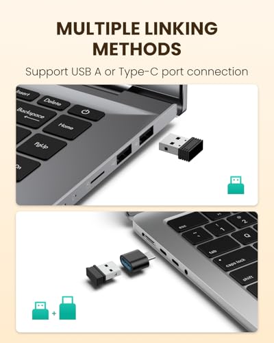 POJTK Ergonomic Wireless Rechargeable Mouse, Bluetooth+USB A+Type C(3 in 1) Connection, 5 Levels Up to 4800 DPI, 6 Silent ...
