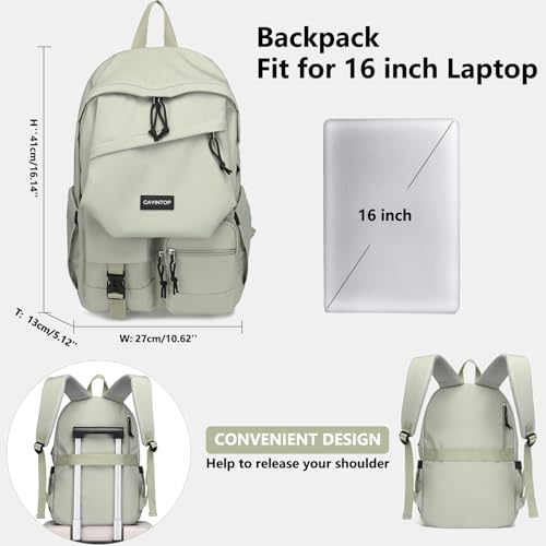 School Backpack College Bookbag for Teen — Student Aesthetic Bagpack for Girls 15.6 Inch Daypack with USB Charger Women La...