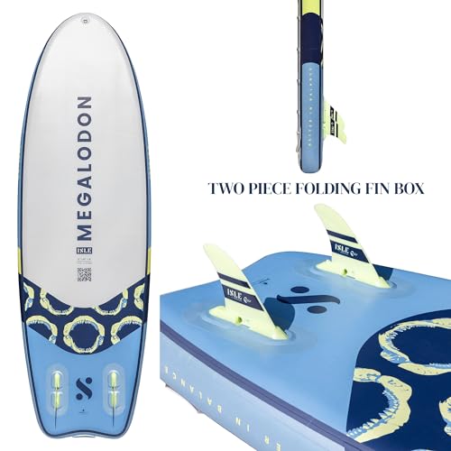 ISLE Megalodon Inflatable Stand Up Paddle Board & iSUP Bundle Accessory Pack - Up to 1,050 lbs Capacity — Durable, Lightwe...