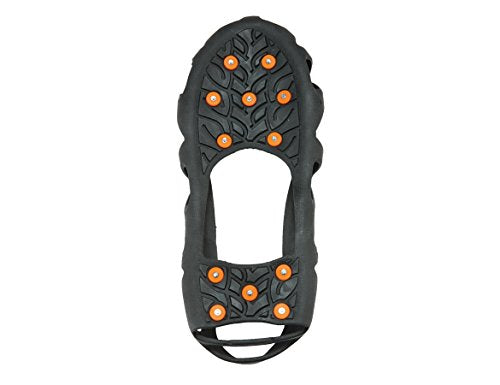 Ergodyne TREX 6304 Step In Ice Traction Cleat with 12 Carbon Steel Spike Grips,Black,Small