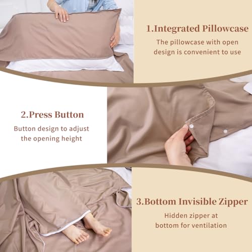 MongByYa Sleeping Bag Liner Lightweight Compact Sleeping Bag Sack Portable Clean Travel Sheet Camping Sleep Sheet for Back...