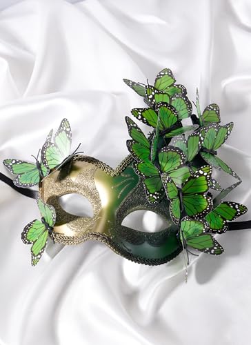 Zinniday Butterfly Masquerade Mask for Woman - Elf Fairy Masks Monarch Butterfly Eyemask for Woman Lady Couples Halloween