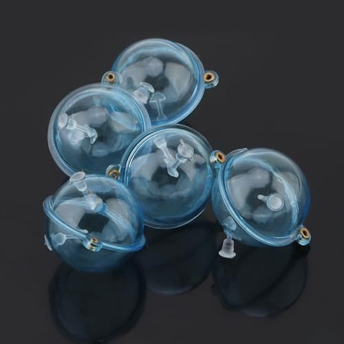 5pcs Fishing Slip Cast Spin Floats, Spin Float Fishing Bobbers, Fillable Plastic Water Balls Bubble Bobber for Topwater An...