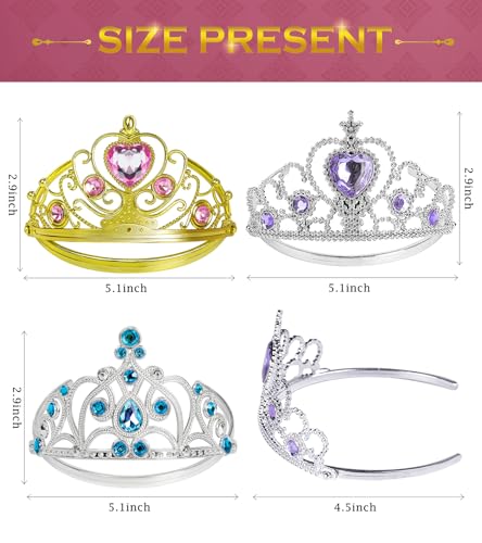 BIBUTY Princess Crowns Tiara for Little Girls, Toddler Girl Tiara Crown Princess Dress Up Accessories, Birthday Dress Up C...