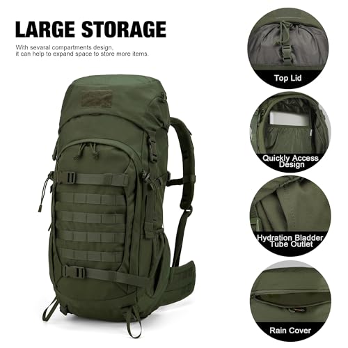 Mardingtop 50L Hiking Backpack,Backpacking Backpack with Rain Cover for Hiking,Backpacking,Rucking,Camping,Survival