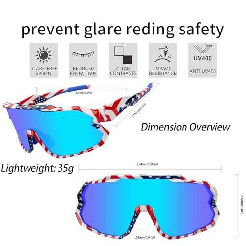 Vipers Polarized Sports Sunglasses for Men & Women with 4 Lenses UV400, Lightweight, Cycling Glasses for Running Fishing Bike