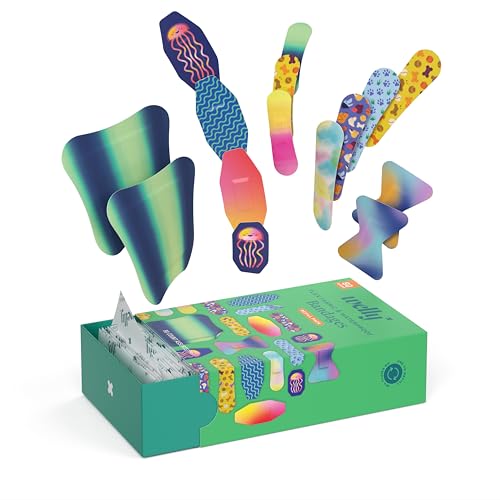 Welly Bandage Family Pack | Adhesive Flexible Fabric & Waterproof Bandages | Assorted Shapes and Patterns for Minor Cuts, ...