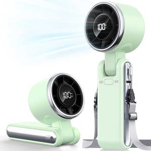 Bearwind Portable Handheld Turbo Fan - 5 Gear High Speed 4000mAh Rechargeable Mini Personal Hand Fan Blow Cold Air, Batter...