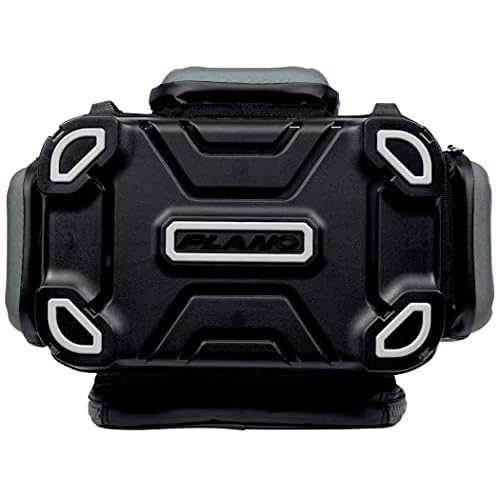 Plano KVD 3600 Signature Series Tackle Bag, Black with Red Stitching, Includes 3 Stowaway Utility Boxes, Customizable Fishing Storage, Water-Resistant TPE Coated Fabric