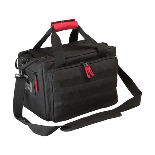 Ruger Shooting Range Bag by Allen Company - Tactical Gun Case w/ Pistol Rug and 6 Mag Pockets - MOLLE Compatible - 11.5" x 7" - Black