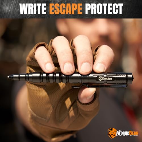 The Atomic Bear Tactical Pen - Pen With Window Breaker - Used in Police and Military Gear - Ballpoint Pens with Free 2nd i...